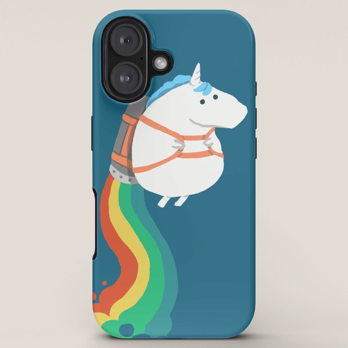 Fat Unicorn on Rainbow Jetpack iPhone Case Gallery Image 5