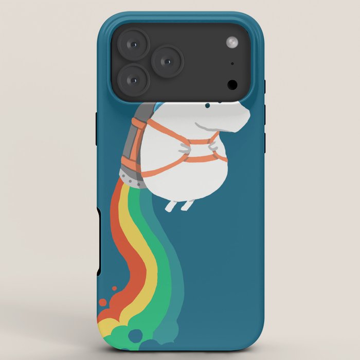 Fat Unicorn on Rainbow Jetpack iPhone Case Gallery Image 8