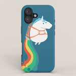 Fat Unicorn on Rainbow Jetpack iPhone Case Gallery Image 1