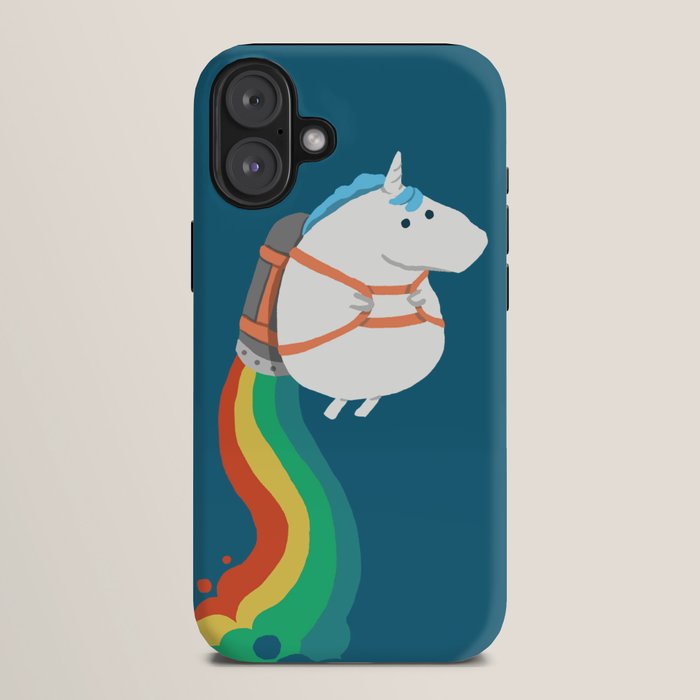 Fat Unicorn on Rainbow Jetpack iPhone Case Gallery Image 10