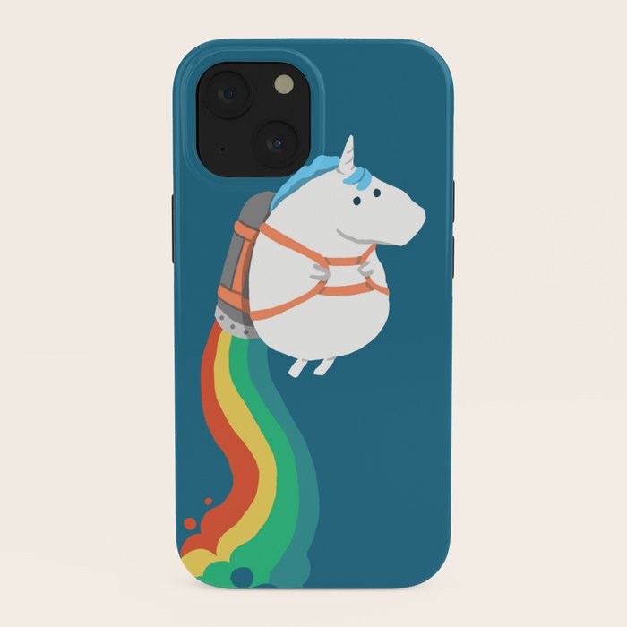 Fat Unicorn on Rainbow Jetpack iPhone Case Gallery Image 38