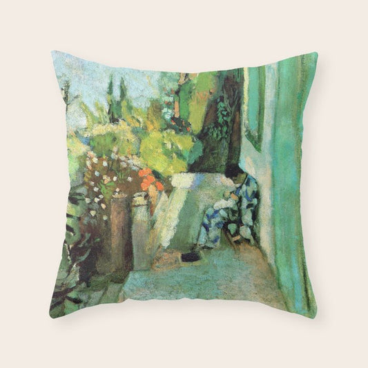 Henri Matisse Terrace at Saint Tropez Throw Pillow Gallery Image 1