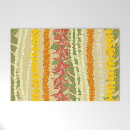 Pikake Lei, maile, plumeria, puakenikeni lei Welcome Mat Gallery Image 1