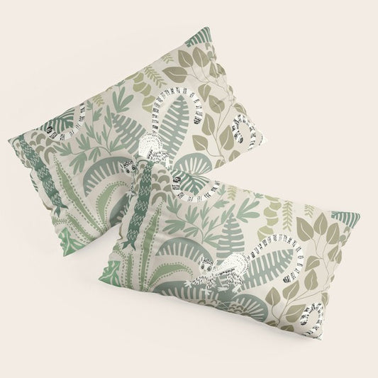 Jungle adventure natural green Pillow Sham Gallery Image 2