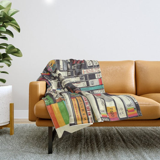 Cassettes, VHS and Video Games Throw Blanket Gallery Image 1