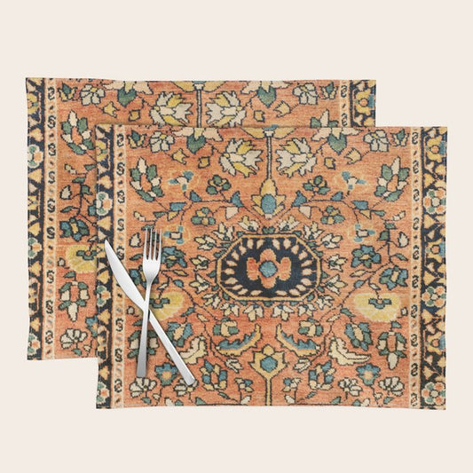 Sarouk Poshti Vintage Persian Rug Print Placemat Gallery Image 1