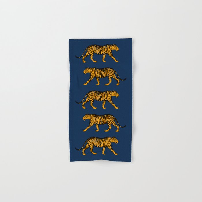 Tigers (Navy Blue and Marigold) Bath Towel Gallery Image 1