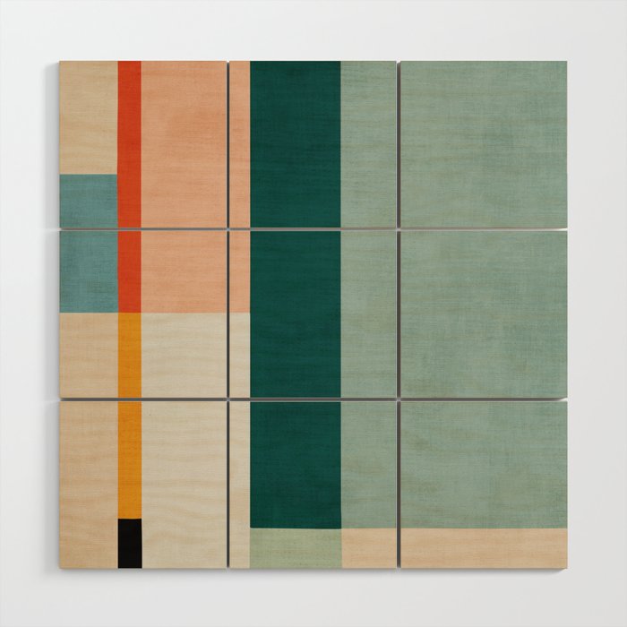 Modern Abstract Geometric Minimalist Artwork Wood Wall Art Gallery Image 1