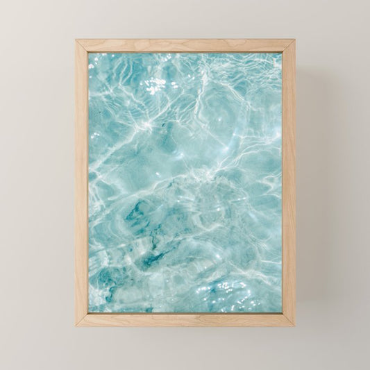 Clear blue water | Colorful ocean photography print | Turquoise sea Mini Art Print Gallery Image 1