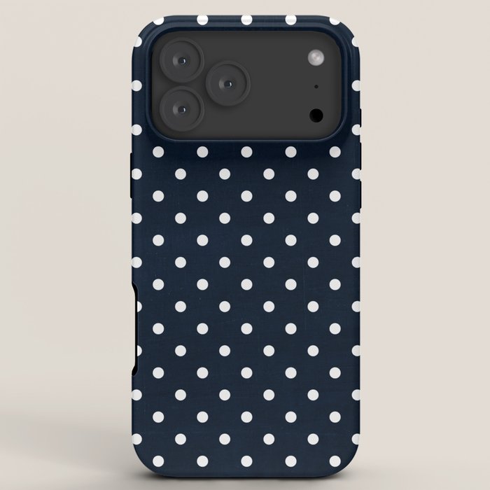 navy swiss dots iPhone Case Gallery Image 8