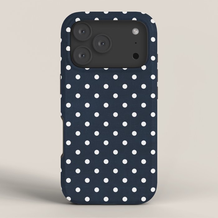 navy swiss dots iPhone Case Gallery Image 3