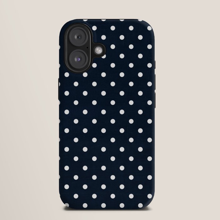 navy swiss dots iPhone Case Gallery Image 9