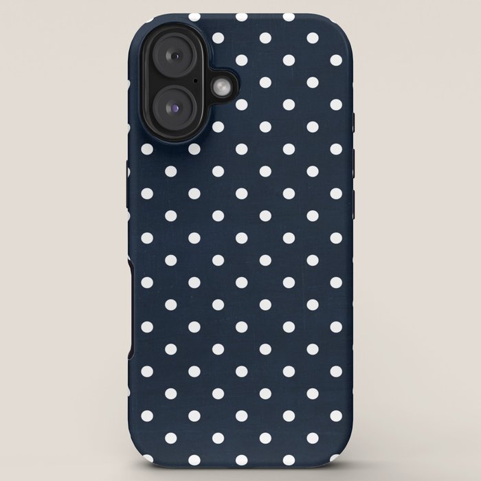 navy swiss dots iPhone Case Gallery Image 5