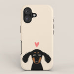 Dachshund Love | Cute Longhaired Black and Tan Wiener Dog iPhone Case Gallery Image 1