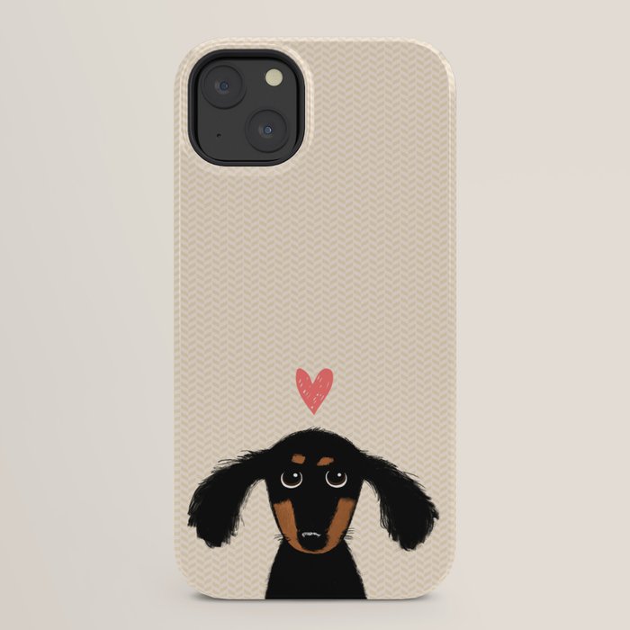 Dachshund Love | Cute Longhaired Black and Tan Wiener Dog iPhone Case Gallery Image 30