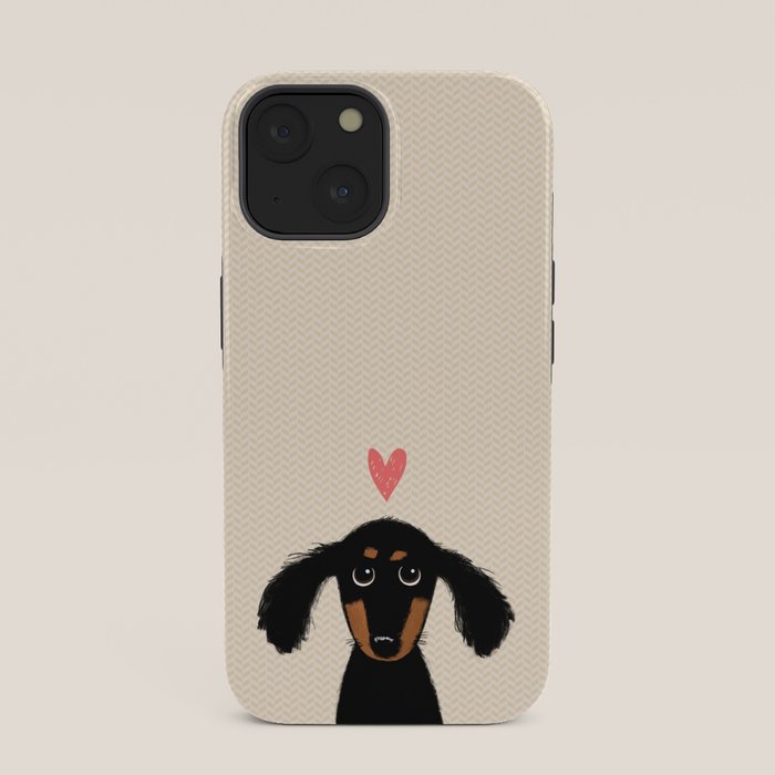 Dachshund Love | Cute Longhaired Black and Tan Wiener Dog iPhone Case Gallery Image 33