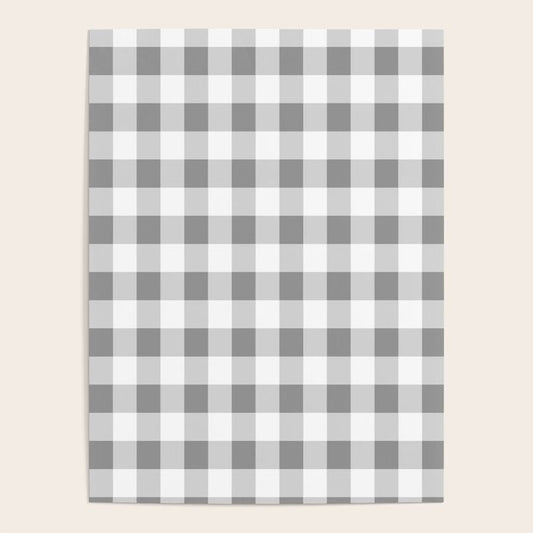 Gingham Large Gray White Poster Gallery Image 2