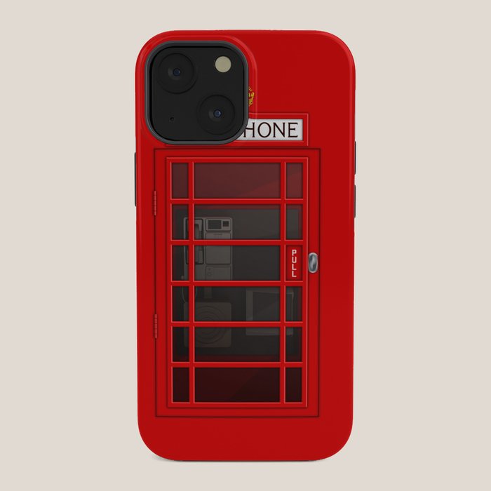 RED TELEPHONE BOX BOOTH PHONE BOX iPhone Case Gallery Image 34
