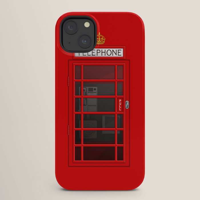 RED TELEPHONE BOX BOOTH PHONE BOX iPhone Case Gallery Image 26