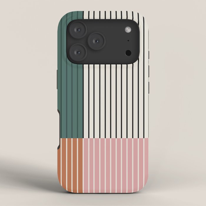 Color Block Line Abstract V Colorful Retro iPhone Case Gallery Image 3