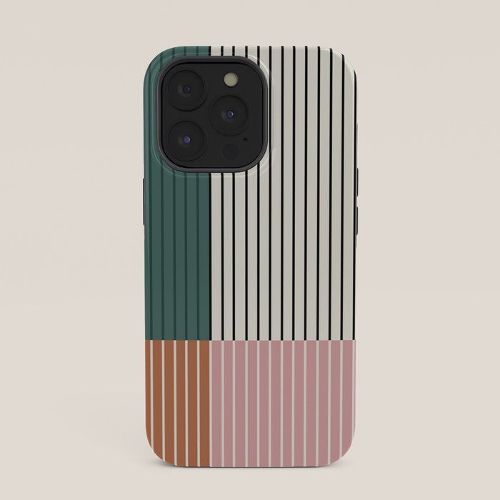 Color Block Line Abstract V Colorful Retro iPhone Case Gallery Image 35