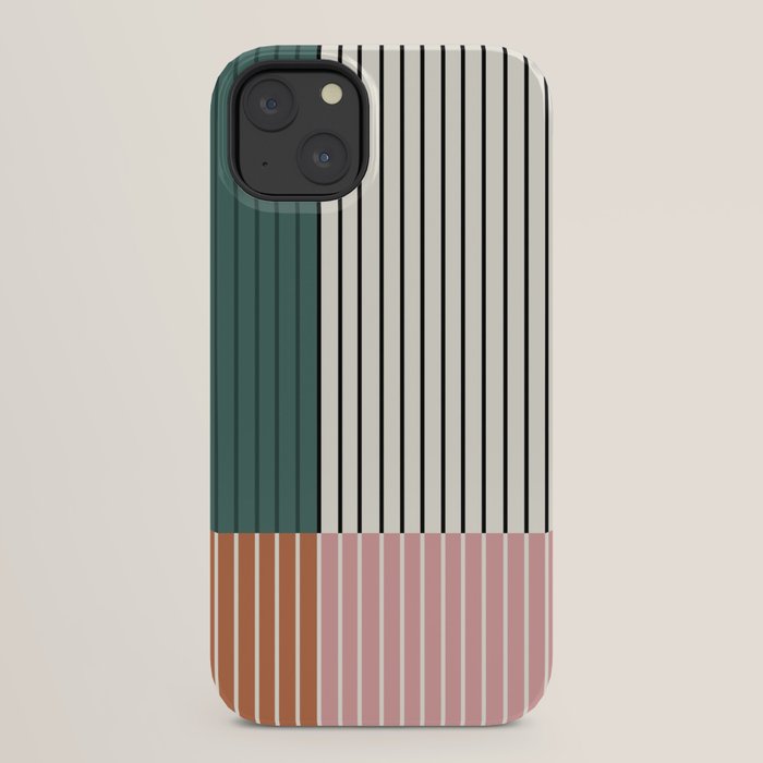 Color Block Line Abstract V Colorful Retro iPhone Case Gallery Image 22