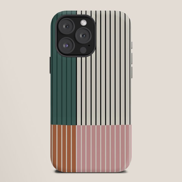 Color Block Line Abstract V Colorful Retro iPhone Case Gallery Image 12