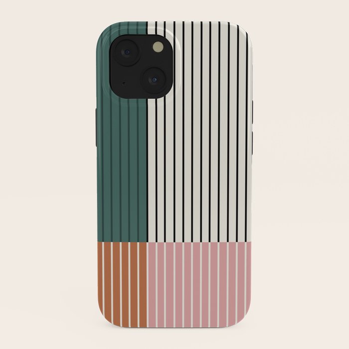Color Block Line Abstract V Colorful Retro iPhone Case Gallery Image 38