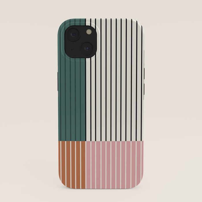 Color Block Line Abstract V Colorful Retro iPhone Case Gallery Image 37