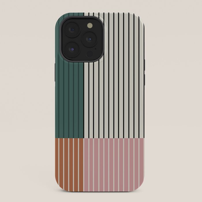 Color Block Line Abstract V Colorful Retro iPhone Case Gallery Image 36