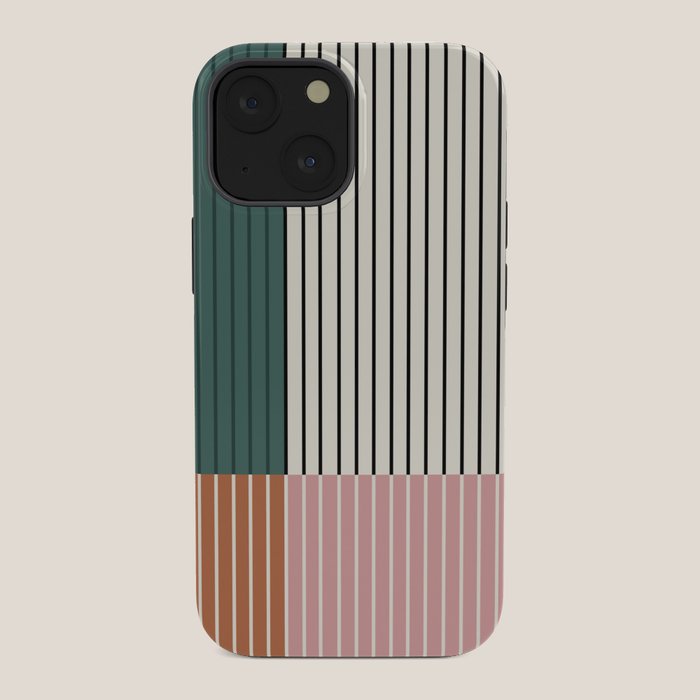 Color Block Line Abstract V Colorful Retro iPhone Case Gallery Image 34