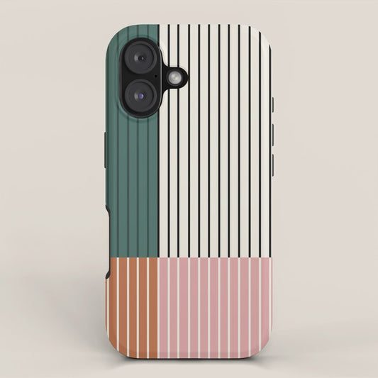Color Block Line Abstract V Colorful Retro iPhone Case Gallery Image 1