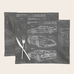 Supercar Sports Car Patent - Car Fan Classic Car Art - Black Chalkboard Placemat Gallery Image 1