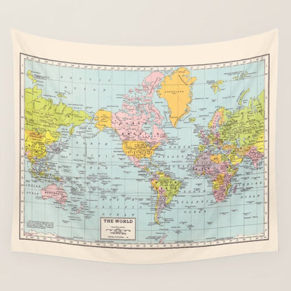 World Map Wall Tapestry Gallery Image 3