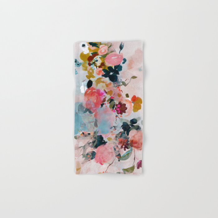 floral bloom abstract painting Bath Towel Gallery Image 1