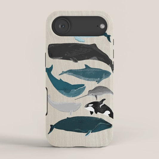 Whales - Pod of Whales Print by Andrea Lauren iPhone Case Gallery Image 2