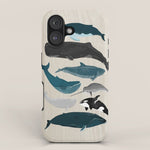 Whales - Pod of Whales Print by Andrea Lauren iPhone Case Gallery Image 1