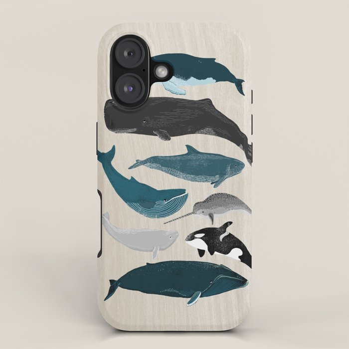 Whales - Pod of Whales Print by Andrea Lauren iPhone Case Gallery Image 1