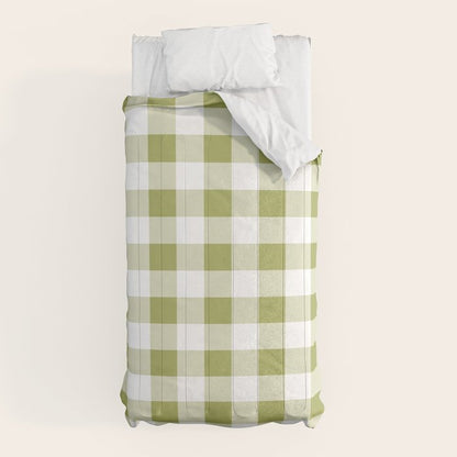 Gingham Large Green White Comforter Gallery Image 10