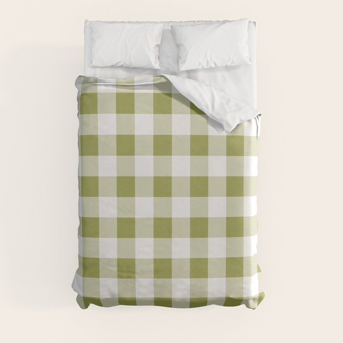 Gingham Large Green White Duvet Cover Gallery Image 3