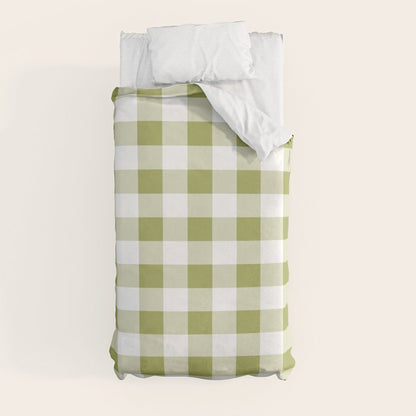 Gingham Large Green White Duvet Cover Gallery Image 4