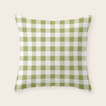 Gingham Large Green White Throw Pillow Gallery Image 1
