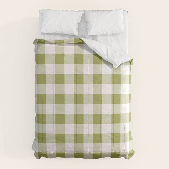 Gingham Large Green White Comforter Gallery Image 1