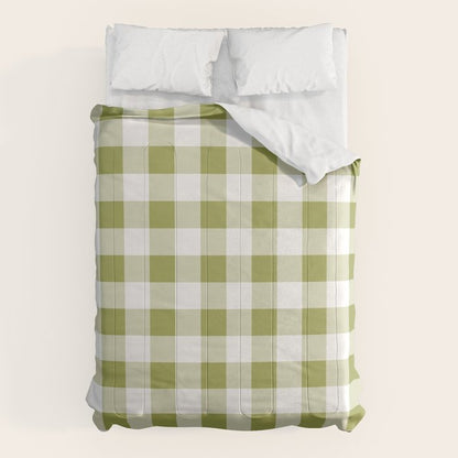 Gingham Large Green White Comforter Gallery Image 1