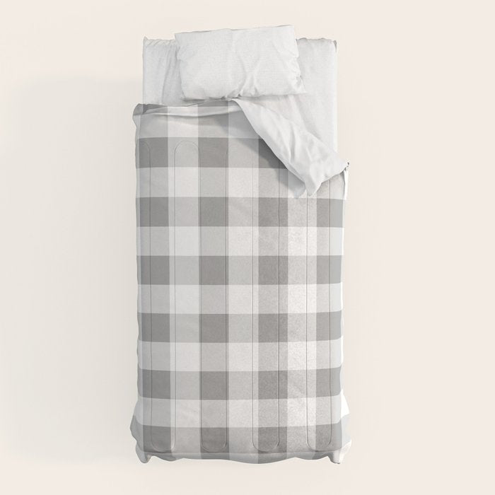 Gingham Large Gray White Comforter Gallery Image 5