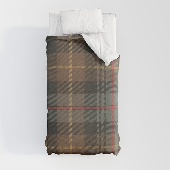 Vintage Brown Gray Tartan Plaid Pattern Duvet Cover Gallery Image 9