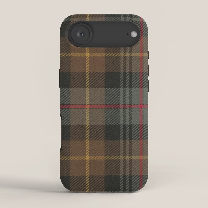 Vintage Brown Gray Tartan Plaid Pattern iPhone Case Gallery Image 2