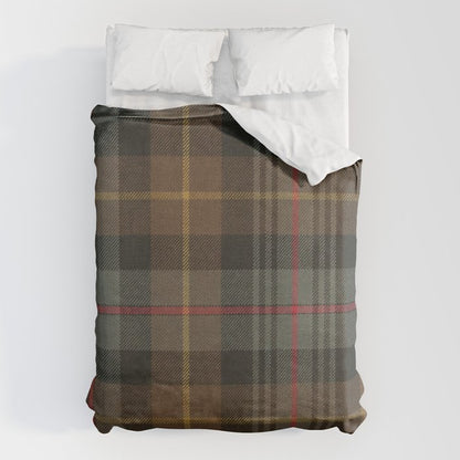 Vintage Brown Gray Tartan Plaid Pattern Duvet Cover Gallery Image 1