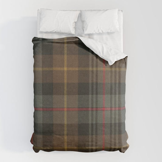 Vintage Brown Gray Tartan Plaid Pattern Duvet Cover Gallery Image 1