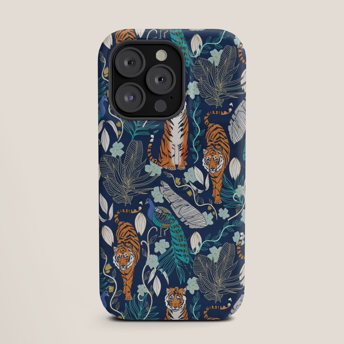 Tiger Toile on Navy iPhone Case Gallery Image 19